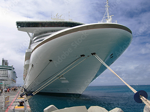 Moored cruise ship