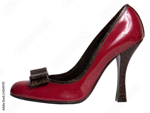 an elegant red shiny shoe