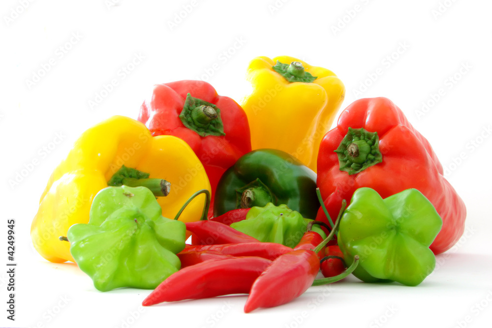 Lots of peppers isolated on withe Lots of peppers isolated on withe