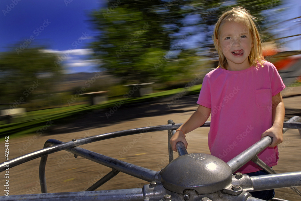 Fototapeta premium Little Girl Playing at Park