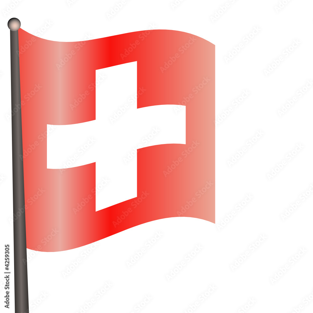 Obraz premium Drapeau suisse flottant