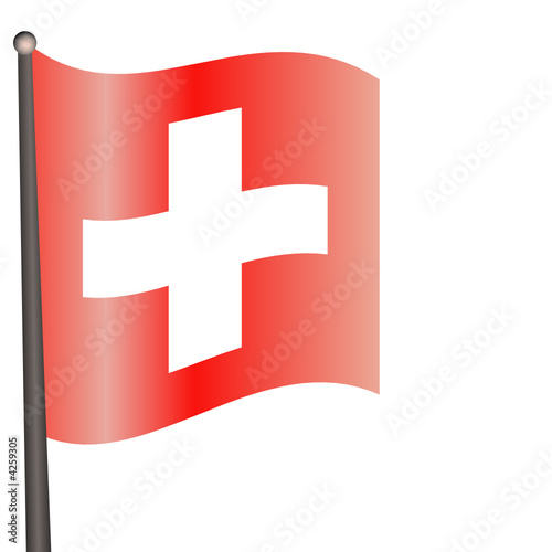 Drapeau suisse flottant