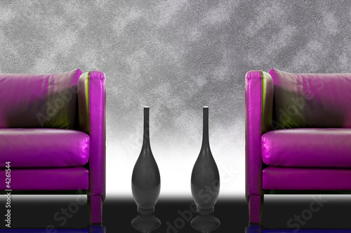 Purple sofas interior