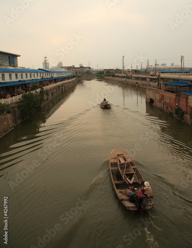 Boats on the Grand Canal in China photo