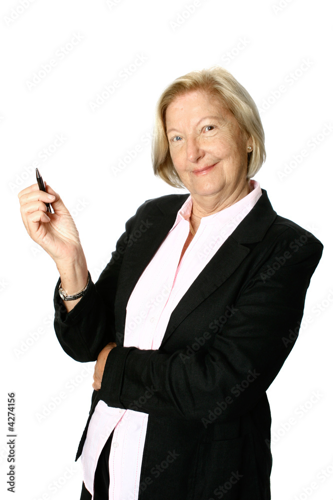 Mature caucasian businesswoman with pen Mature caucasian businesswoman with pen