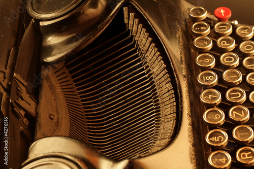 Old typewriter in sepia