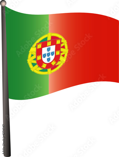 Drapeau portugais flottant