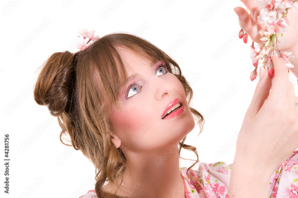Fototapeta premium Beautiful flower girl