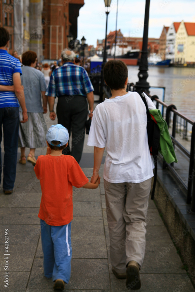 Tourists crowd Tourists crowd