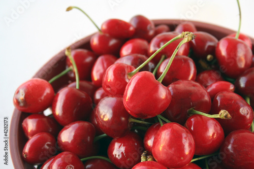 Isolated cherries fruit dish