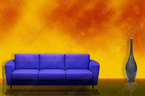 Blue dark sofa 