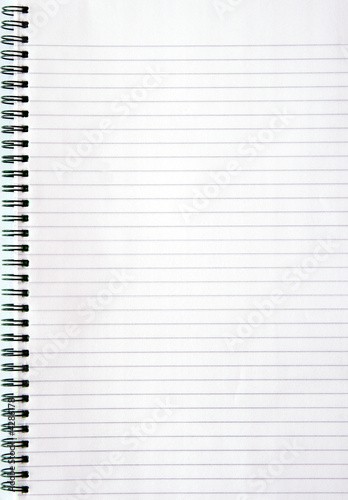 Blank white lined notebook page.