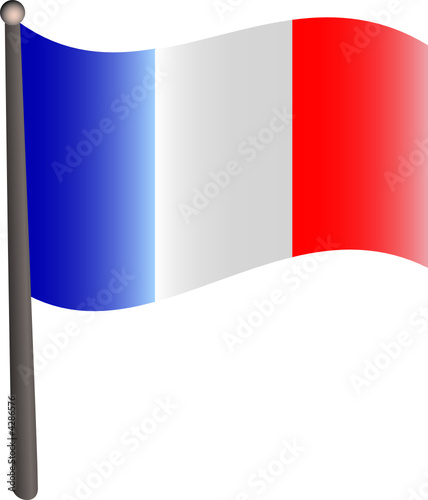 Drapeau français flottant