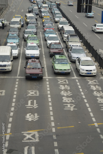 Traffic in downtown Shanghai