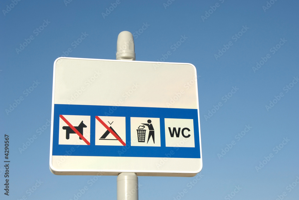 Billboard with warnings signs Billboard with warnings signs