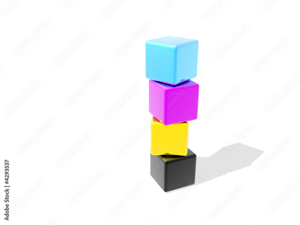 Obraz premium CMYK cubes