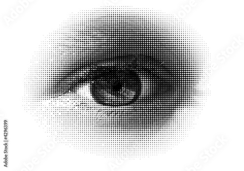 halftone eye / vector . A vector halftone, based on my photo.