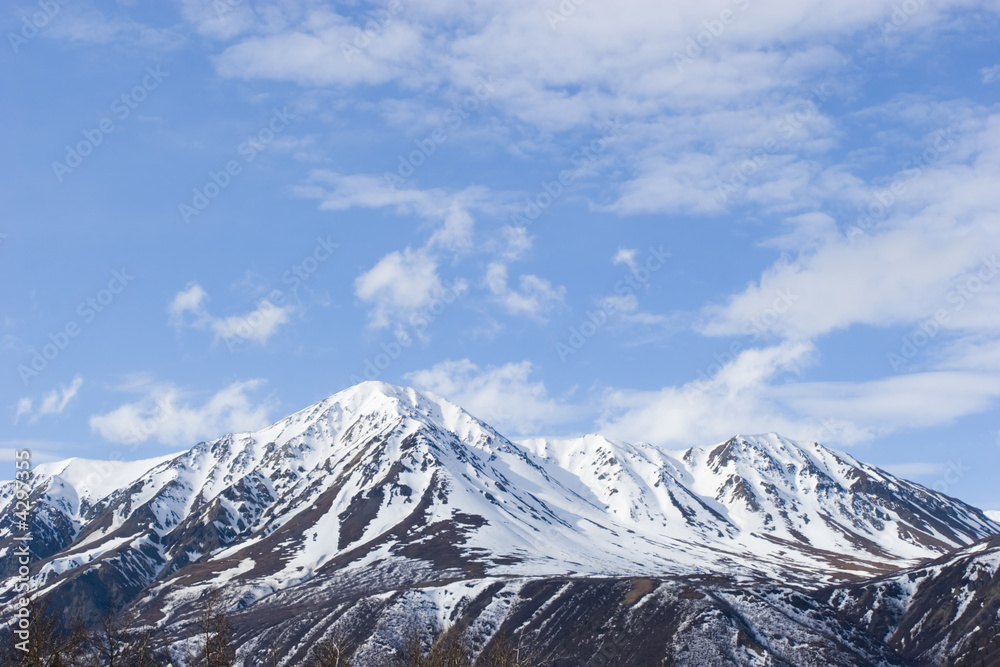 Snowy melting on mountains