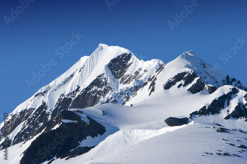 Snowy mountain peaks