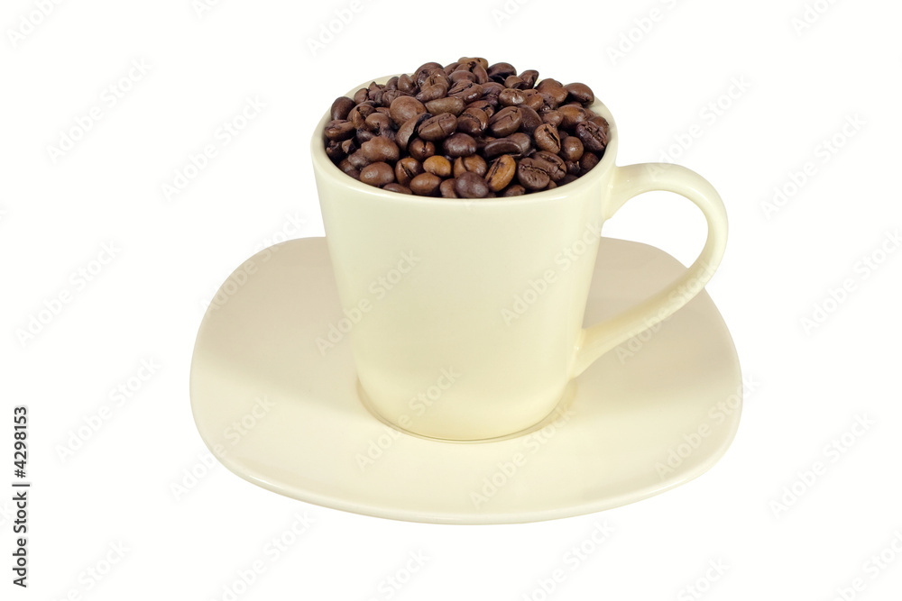 Coffee beans in cup Coffee beans in cup