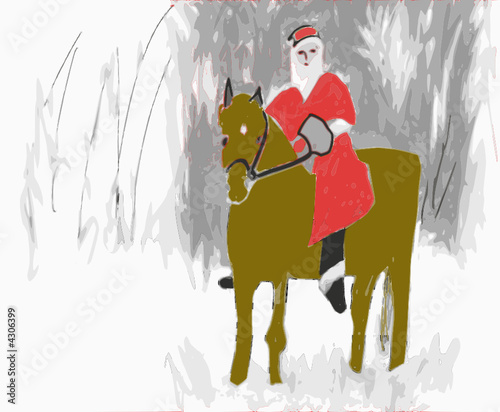 Weihnachtsmann auf Pferd
