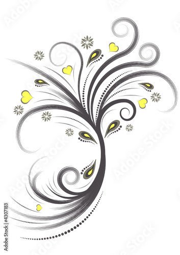 beautiful abstract vector floral design