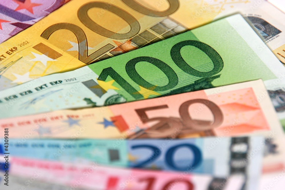 Euro banknotes, close-up with shallow depth-of-field Euro banknotes, close-up with shallow depth-of-field