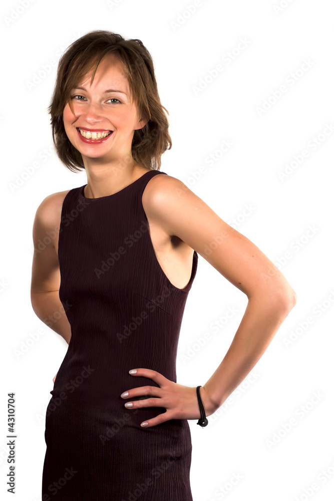 Happy extremely slim woman Happy extremely slim woman