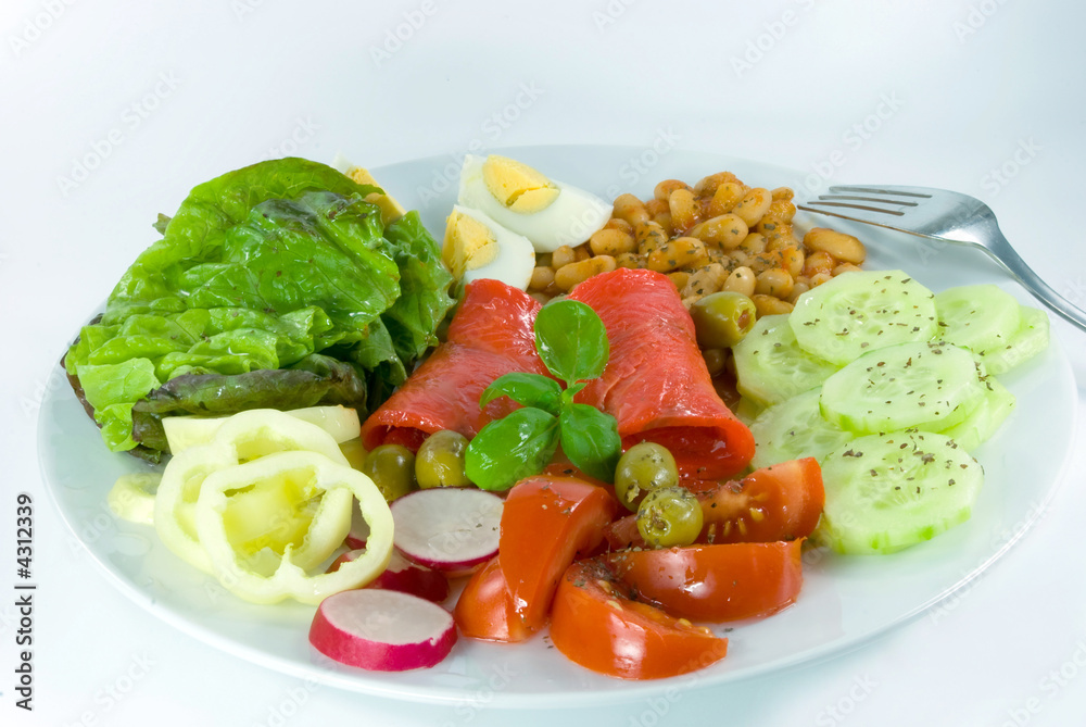 beans mixed-vegetable salad with lettuce,peepper,radish 2 beans mixed-vegetable salad with lettuce,peepper,radish 2
