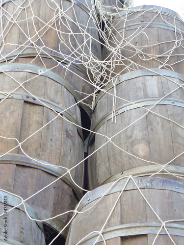 Wooden barrels for preserving the herring photo