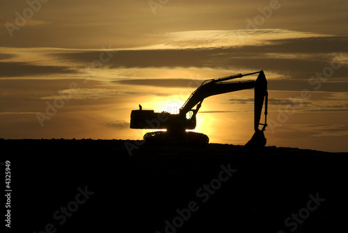 Back Hoe at Sunset