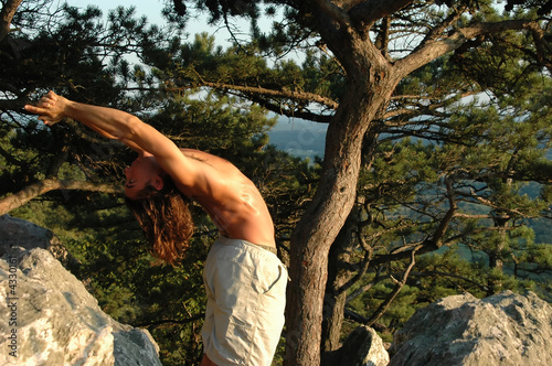 Yoga Back Stretch on top of Sugarloaf Mountain