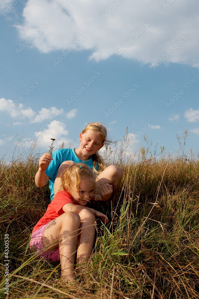 Fototapeta premium Children on a meadow
