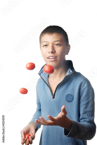 Juggler and tomato photo