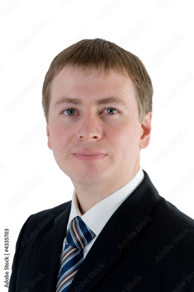 Portrait von einem Mann vor weißem Hintergrund Portrait von einem Mann vor weißem Hintergrund