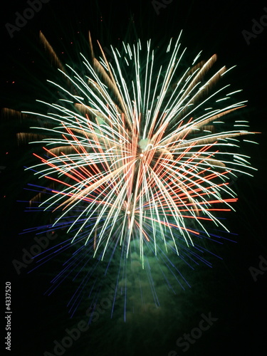 Night celebration fireworks upon dark sky 016
