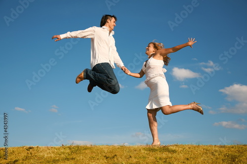 jumping couple