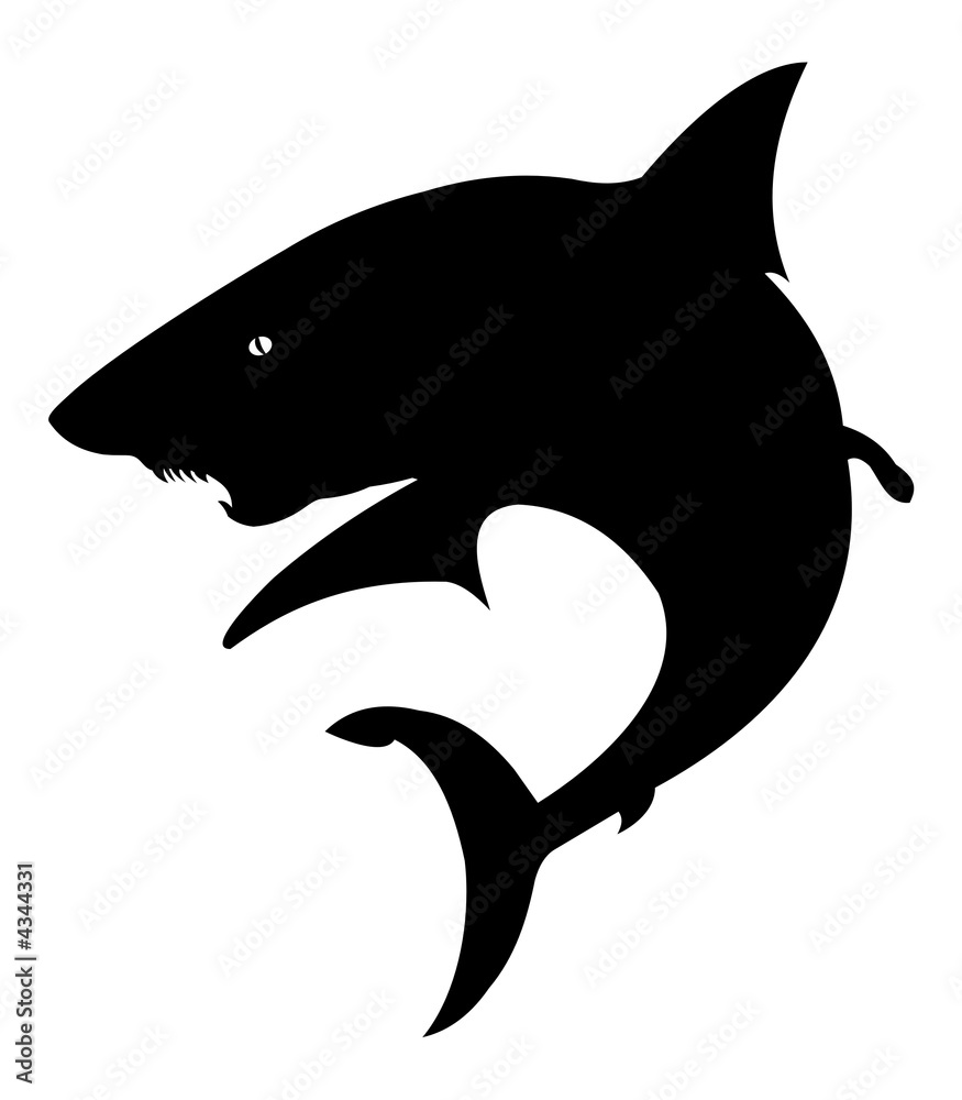 shark silhouette Stock Illustration | Adobe Stock