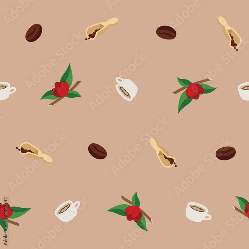 Coffee seamless background pattern (vector illustration)