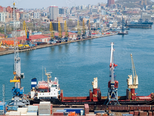 container terminal at russian port Vladivostok