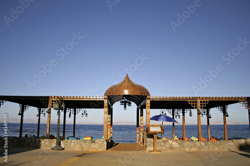 restaurant on the beach in dahab, red sea, sinai, egypt photo