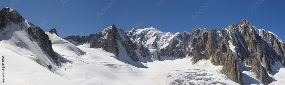 Obraz premium Panorama Mont Blanc vu du télécabine Pointe Helbronner