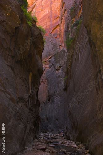 Hikers inside canyon
