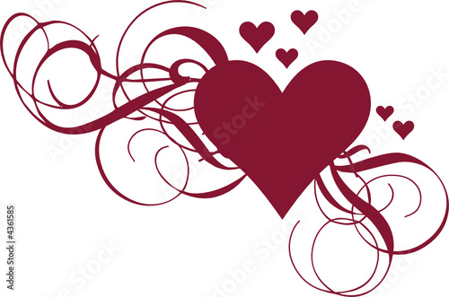 red heart with ornaments