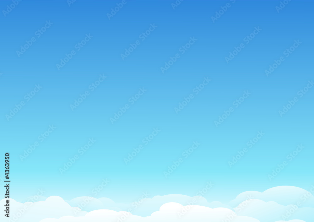 Ciel bleu et ses nuages (paysage)  	
