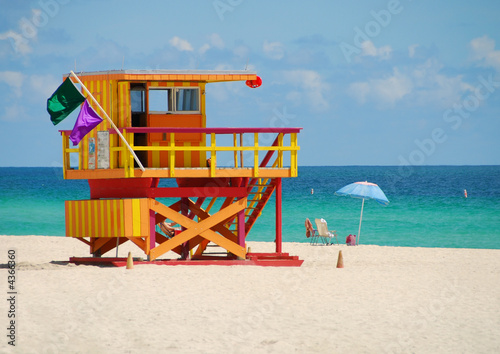 Lifeguard station on Miami Beach © icholakov