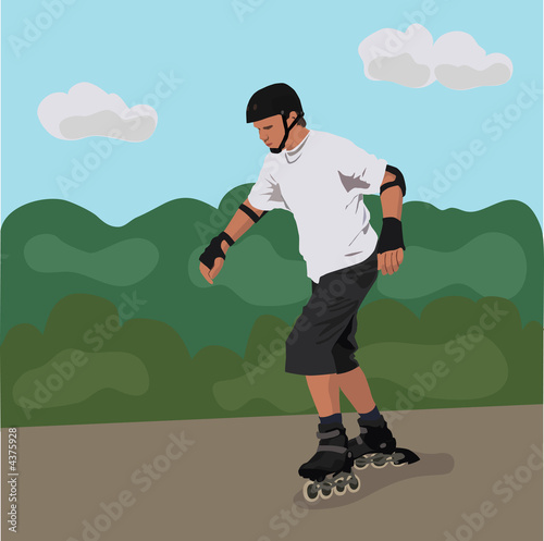 Obraz na płótnie Roller skater in a park