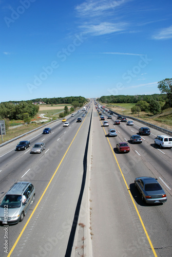 Highway scene of driving cars. Traffic.