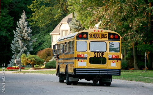 School Bus in Neighborhood