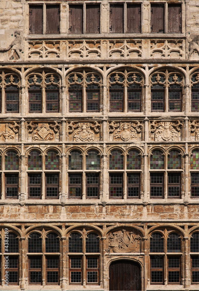 Old window detail of Ghent, Belgium